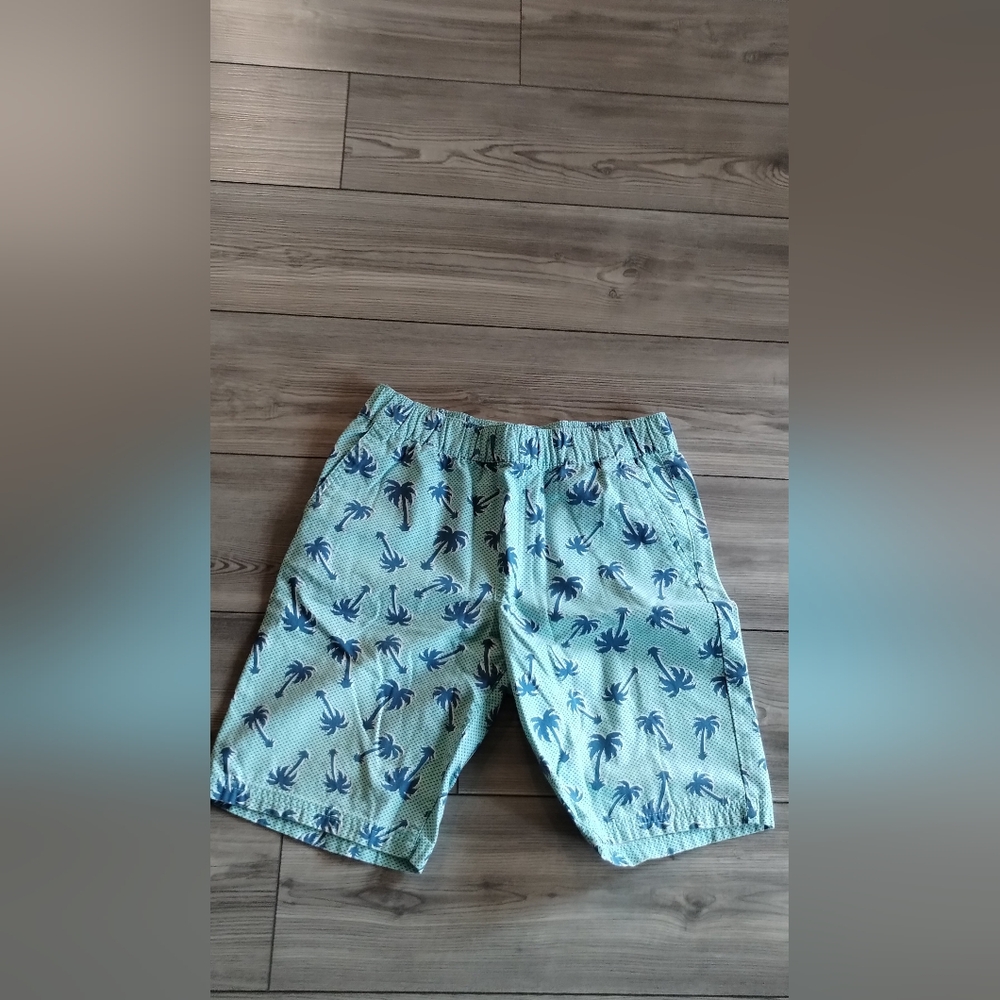 Arizona Jean Company Light Blue Palm Tree Print Kids Shorts